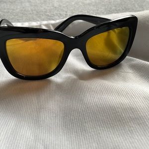 Quay black mirrored cat eye sunglasses